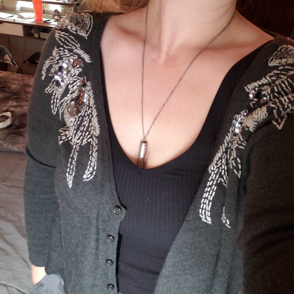 Free People Beaded Sequin Crop Cardigan - Picture 4 of 4
